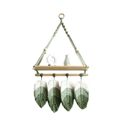 Green Macrame Hanging Shelf