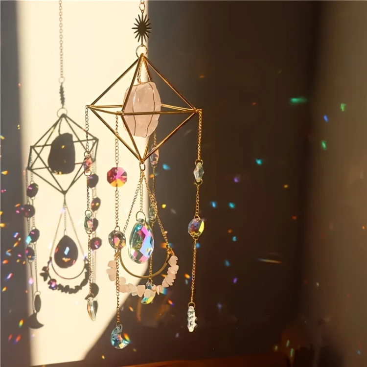 Gold Hanging Crystal Suncatcher