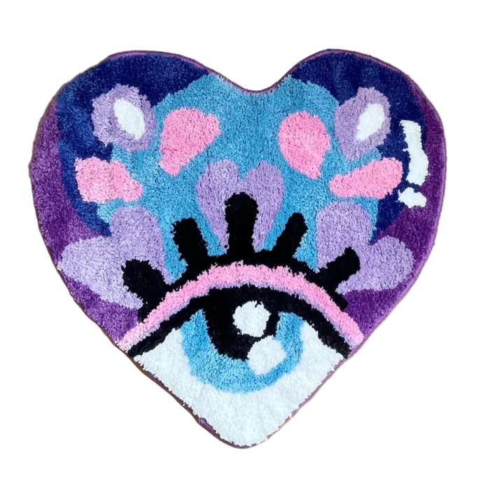 Evil Eye Purple Heart Rug
