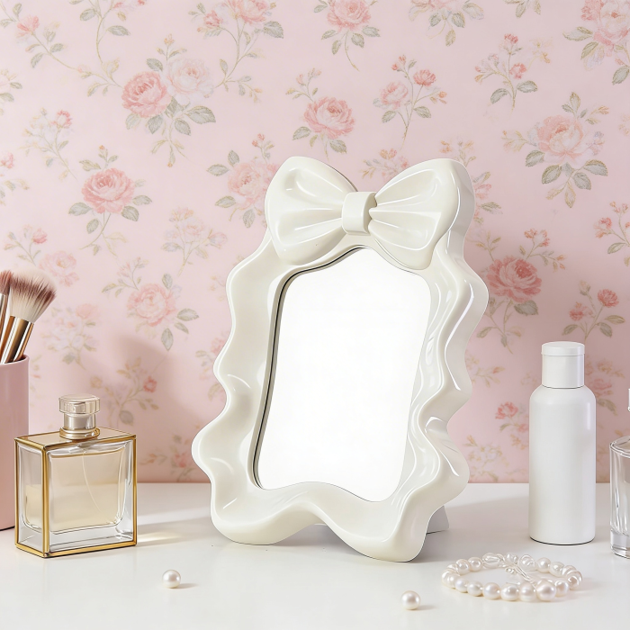 Aesthetic Bow Knot Makeup Mirror