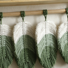 Green Macrame Hanging Shelf