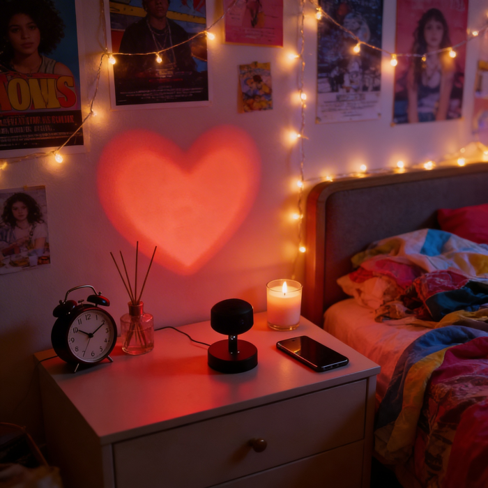 Aesthetic Red Heart LED Projector