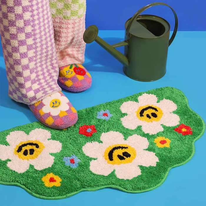 Indie Green Aesthetic Rug