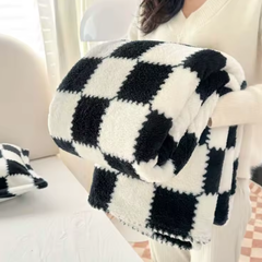 Checkered Fleece Throw Blanket