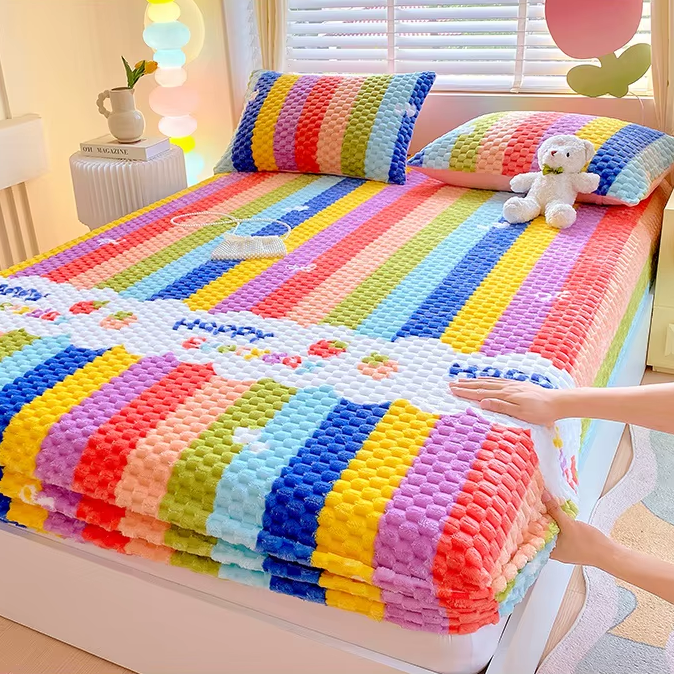 Happy Rainbow Bed Cover