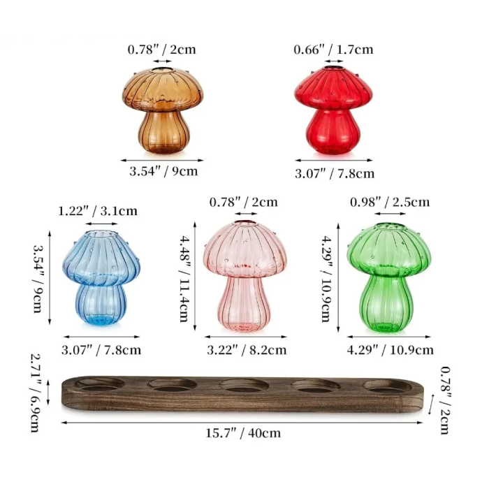 Fairy Mushroom Glass Vase Collection