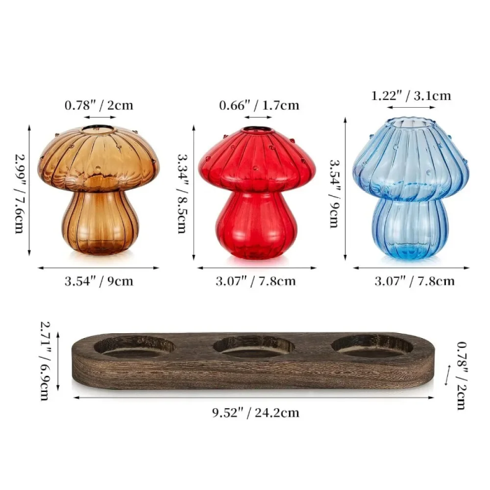 Fairy Mushroom Glass Vase Collection
