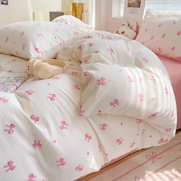 Blush Ribbon Bedding Set