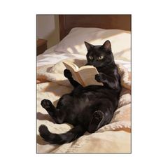 Bookworm Cat Aesthetic Poster